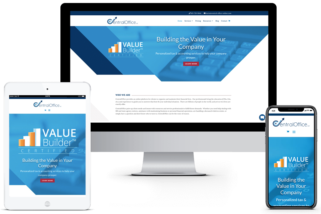 CentralOffice LLC responsive website mockup