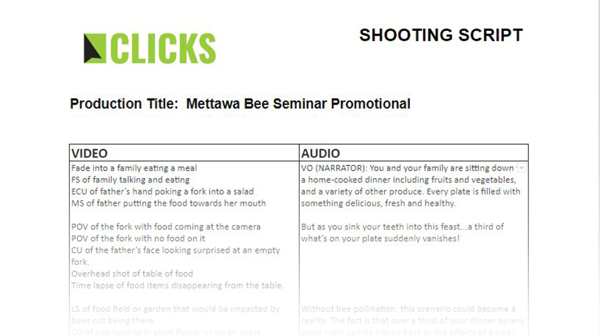 Mettawa Bee Seminar Script