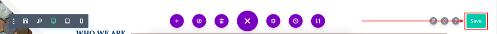 save button to save changes in divi visual builder