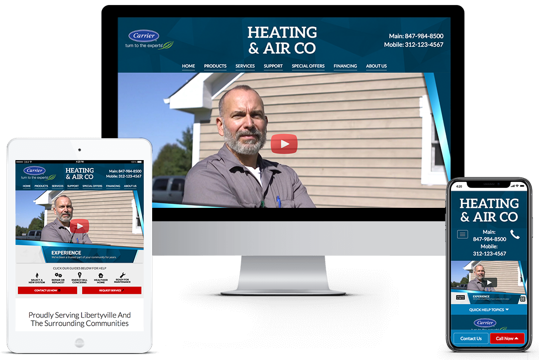 Select On Site HVAC Websites Template - Design 18